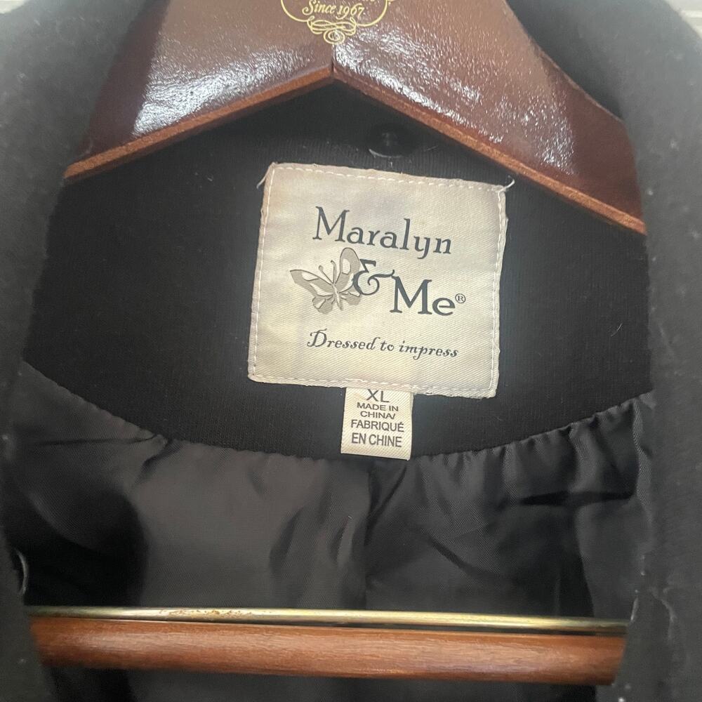 Maralyn & Me Pea Coat Jacket. XL- Black with Quilted lining. Cotton Blend - Picture 4 of 8